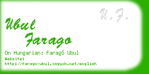 ubul farago business card